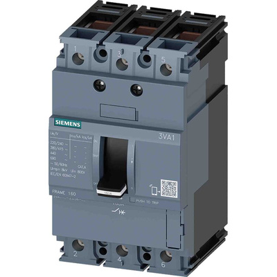 Siemens, SENTRON MCCB 3P 100A, Breaking Capacity 55 kA