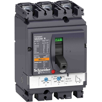 Schneider Electric, Compact MCCB 3P 100A, Breaking Capacity 200 kA, Fixed Mount