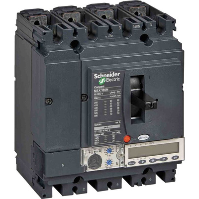 Schneider Electric, NSX MCCB 4P 160A, Breaking Capacity 50 kA, Fixed Mount