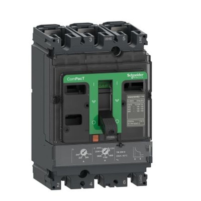 Schneider Electric, ComPacT MCCB 3P 63A, Fixed Mount