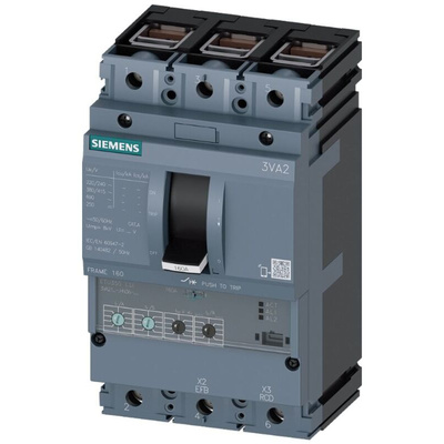 Siemens, SENTRON MCCB 3P 63A, Breaking Capacity 85 kA, Fixed Mount