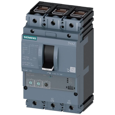 Siemens, SENTRON MCCB 3P 63A, Breaking Capacity 2.5 kA, Fixed Mount