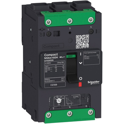 Schneider Electric, Compact MCCB 3P 40A, Breaking Capacity 50 kA, DIN Rail Mount