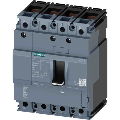 Siemens, SENTRON MCCB 4P 50A, Breaking Capacity 36 kA