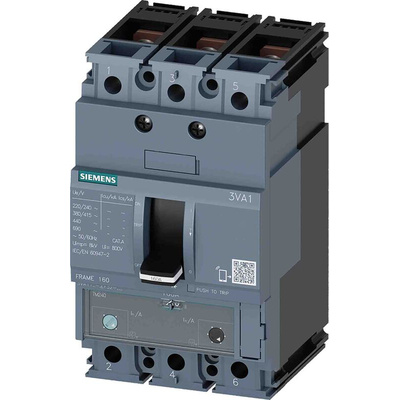 Siemens, SENTRON MCCB 3P 125A, Breaking Capacity 55 kA