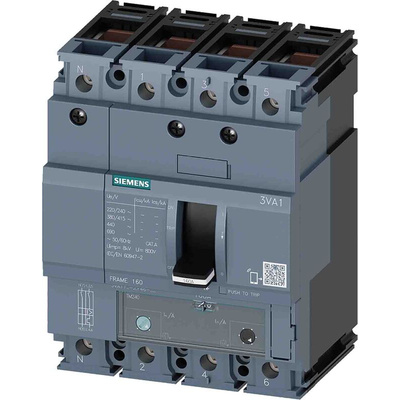 Siemens, SENTRON MCCB 4P 80A, Breaking Capacity 70 kA