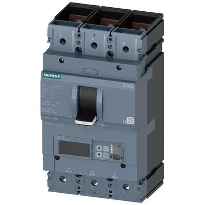 Siemens, SENTRON MCCB 3P 630A, Breaking Capacity 85 kA