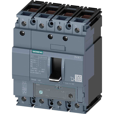 Siemens, 0AA0 MCCB 4P 100A, Breaking Capacity 36 kA, Fixed Mount