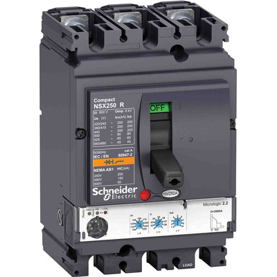 Schneider Electric, NSX MCCB 3P 50A, Breaking Capacity 200 kA, Fixed Mount