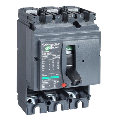 Schneider Electric, ComPact MCCB Molded Case Circuit Breaker 3P 160A, Fixed Mount
