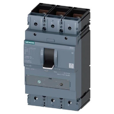 Siemens, SENTRON MCCB 3P 500A, Breaking Capacity 36 kA, Fixed Mount