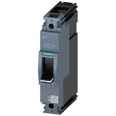 Siemens, SENTRON MCCB Molded Case Circuit Breaker 1P 100A, Breaking Capacity 55 kA, DIN Rail Mount