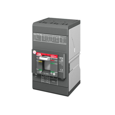 ABB, SACE Tmax XT MCCB Molded Case Circuit Breaker 3P 100A, Breaking Capacity 3 kA, Fixed Mount