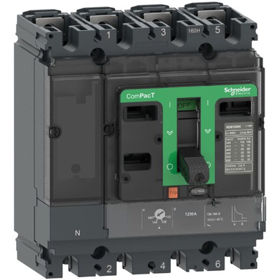 Schneider Electric, ComPacT MCCB 4P 100A, Fixed Mount