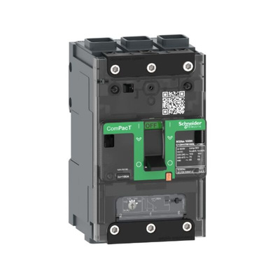 Schneider Electric, ComPacT MCCB 3P 80A, Fixed Mount