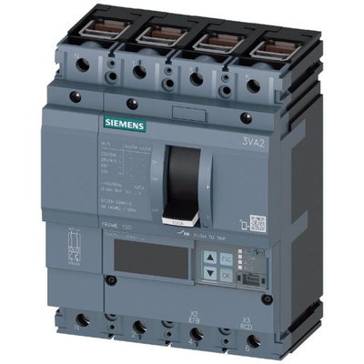 Siemens, SENTRON MCCB 4P 100A, Breaking Capacity 150 kA, Fixed Mount