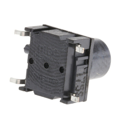 Black Button Tactile Switch, Single Pole Single Throw (SPST) 50 mA @ 24 V dc 6.9mm