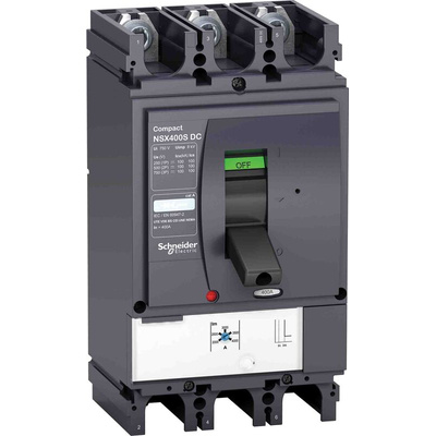 Schneider Electric, NSX MCCB 3P 400A, Breaking Capacity 100 kA, Fixed Mount