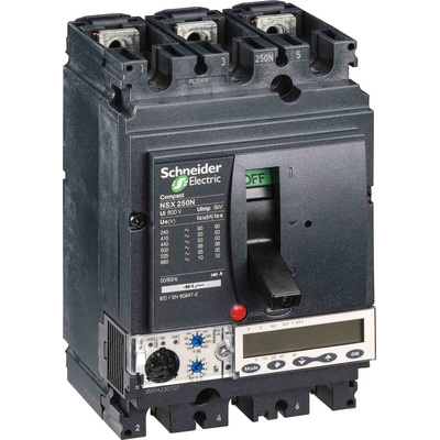 Schneider Electric, ComPacT NSX MCCB 3P 250A, Breaking Capacity 50 kA, Fixed Mount