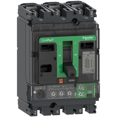Schneider Electric, ComPacT NSX MCCB 3P 160A, Fixed Mount