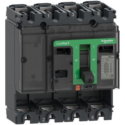 Schneider Electric, ComPacT NSX MCCB 4P 250A, Fixed Mount
