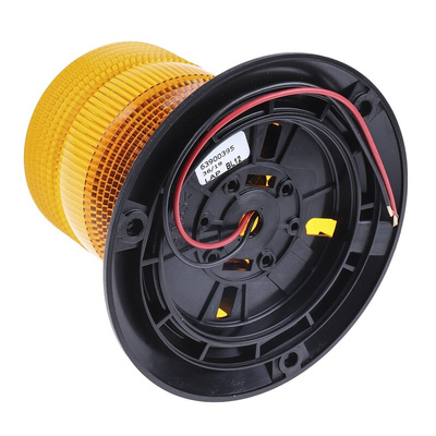 RS PRO Amber Flashing Beacon, 10 → 100 V dc, Surface Mount, Xenon Bulb, IP56