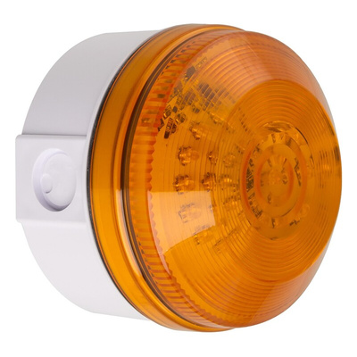 Moflash LED195 Series Amber Flashing Beacon, 8 → 20 V ac/dc, Surface Mount, Wall Mount, LED Bulb, IP65