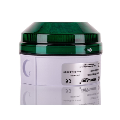 Moflash LED195 Series Green Multiple Effect Beacon, 8 → 20 V ac/dc, Surface Mount, Wall Mount, LED Bulb, IP65