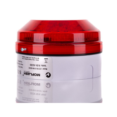 Moflash LED195 Series Red Multiple Effect Beacon, 8 → 20 V ac/dc, Surface Mount, Wall Mount, LED Bulb, IP65