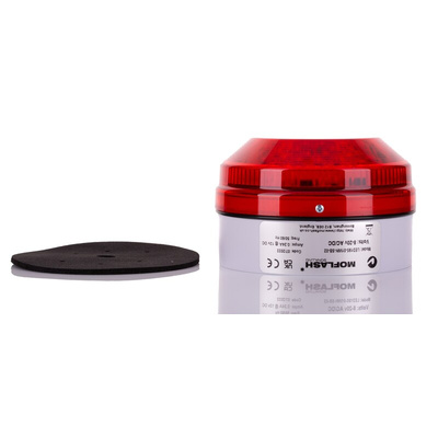 Moflash LED195 Series Red Multiple Effect Beacon, 8 → 20 V ac/dc, Surface Mount, Wall Mount, LED Bulb, IP65