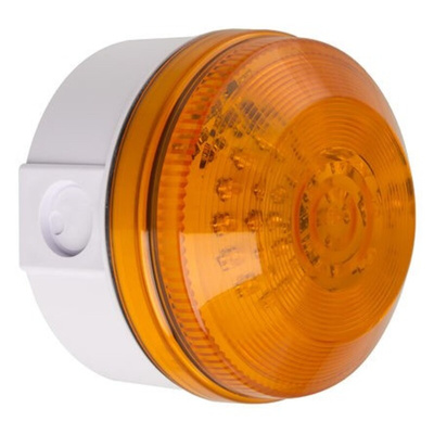 Moflash LED195 Series Amber Flashing Beacon, 35 → 85 V ac/dc, Surface Mount, Wall Mount, LED Bulb, IP65