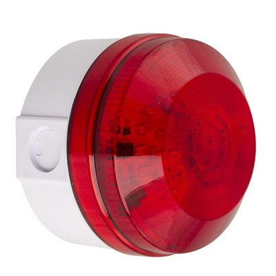 Moflash LED195 Series Red Flashing Beacon, 35 → 85 V ac/dc, Surface Mount, Wall Mount, LED Bulb, IP65