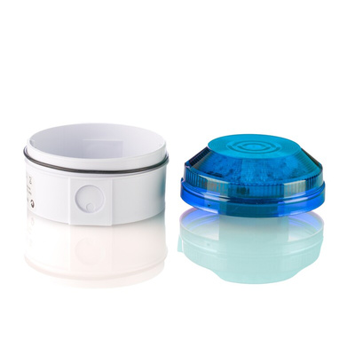 Moflash LED195 Series Blue Flashing Beacon, 85 → 280 V ac, 85 → 380 V dc, Surface Mount, Wall Mount, LED
