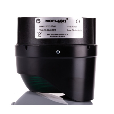 Moflash LED TL Series Amber Multiple Effect Beacon, 8 → 20 V ac/dc, Surface Mount, Wall Mount, LED Bulb, IP65