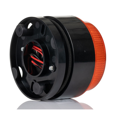 RS PRO Amber Flashing Beacon, 10 → 100 V dc, 20 → 72 V ac, Stud Mount, Surface Mount, Xenon Bulb, IP67