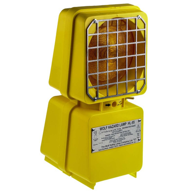 Wolf Safety HL95 Series Amber Steady Beacon, 5.6 V dc, Portable Mount, LED Bulb
