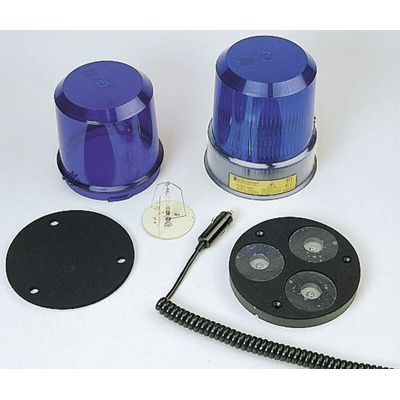 Curtis Turbo Star Series Blue Flashing Beacon, 11 → 36 V dc, Base Mount, Xenon Bulb