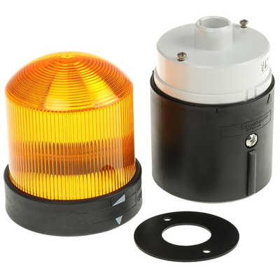 Schneider Electric Harmony XVB Series Amber Flashing Beacon, 24 V ac, 24 → 48 V dc, Panel Mount, Incandescent