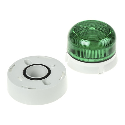 Klaxon Flashguard QBS Series Green Flashing Beacon, 12 V dc, 24 V dc, Surface Mount, Xenon Bulb