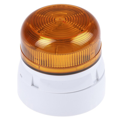 Klaxon Flashguard QBS Series Amber Flashing Beacon, 110 V ac, Surface Mount, Xenon Bulb