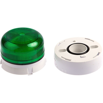 Klaxon Flashguard QBS Series Green Flashing Beacon, 230 V ac, Surface Mount, Xenon Bulb