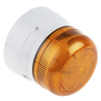 Klaxon Flashguard QBS Series Amber Flashing Beacon, 12 V dc, 24 V dc, Surface Mount, Xenon Bulb