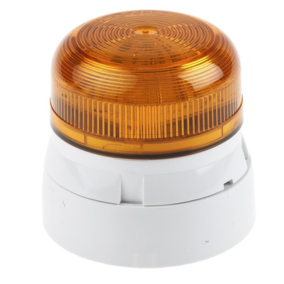 Klaxon Flashguard QBS Series Amber Flashing Beacon, 12 V dc, 24 V dc, Surface Mount, Xenon Bulb