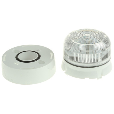 Klaxon Flashguard QBS Series Clear Flashing Beacon, 12 V dc, 24 V dc, Surface Mount, Xenon Bulb