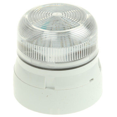 Klaxon Flashguard QBS Series Clear Flashing Beacon, 12 V dc, 24 V dc, Surface Mount, Xenon Bulb