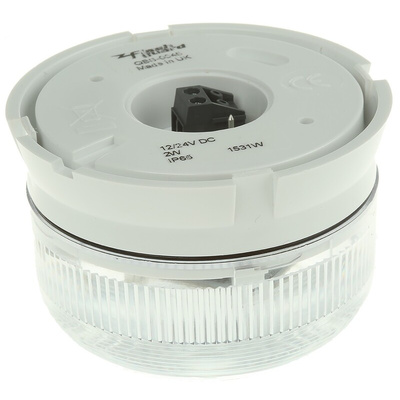 Klaxon Flashguard QBS Series Clear Flashing Beacon, 12 V dc, 24 V dc, Surface Mount, Xenon Bulb