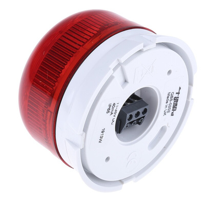 Klaxon Flashguard QBS Series Red Flashing Beacon, 11 → 35 V dc, Surface Mount, LED Bulb