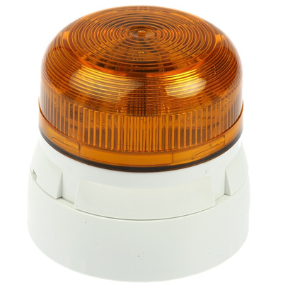 Klaxon Flashguard QBS Series Amber Flashing Beacon, 11 → 35 V dc, Surface Mount, LED Bulb