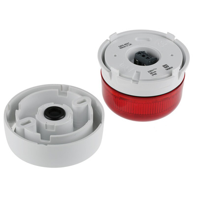 Klaxon Flashguard QBS Series Red Flashing Beacon, 230 V ac, Surface Mount, LED Bulb