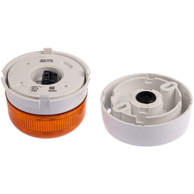 Klaxon Flashguard QBS Series Amber Flashing Beacon, 230 V ac, Surface Mount, LED Bulb